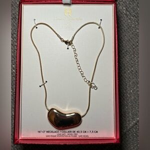 House of Harlow 1960 Reversible Gold Bean Pendant Necklace
